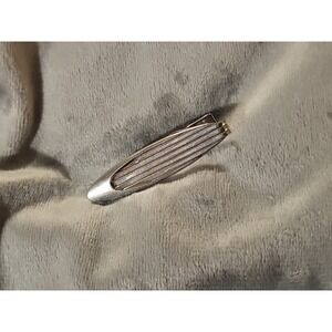 vintage emj? silvertone grooved tie clip‎